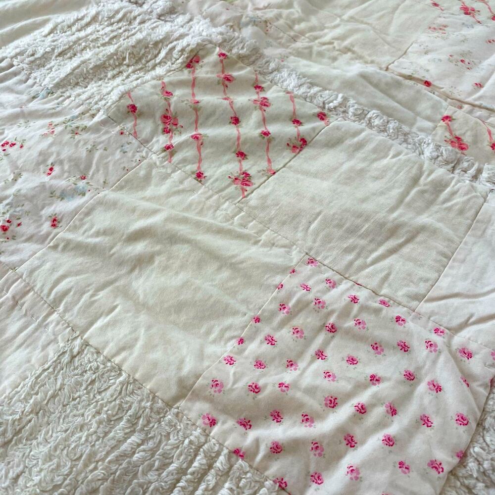 Set of Two Simply Shabby Chic Standard Pillowshams Patchwork Floral Cottagecore